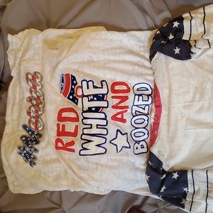 Set of 3 red white blue tops